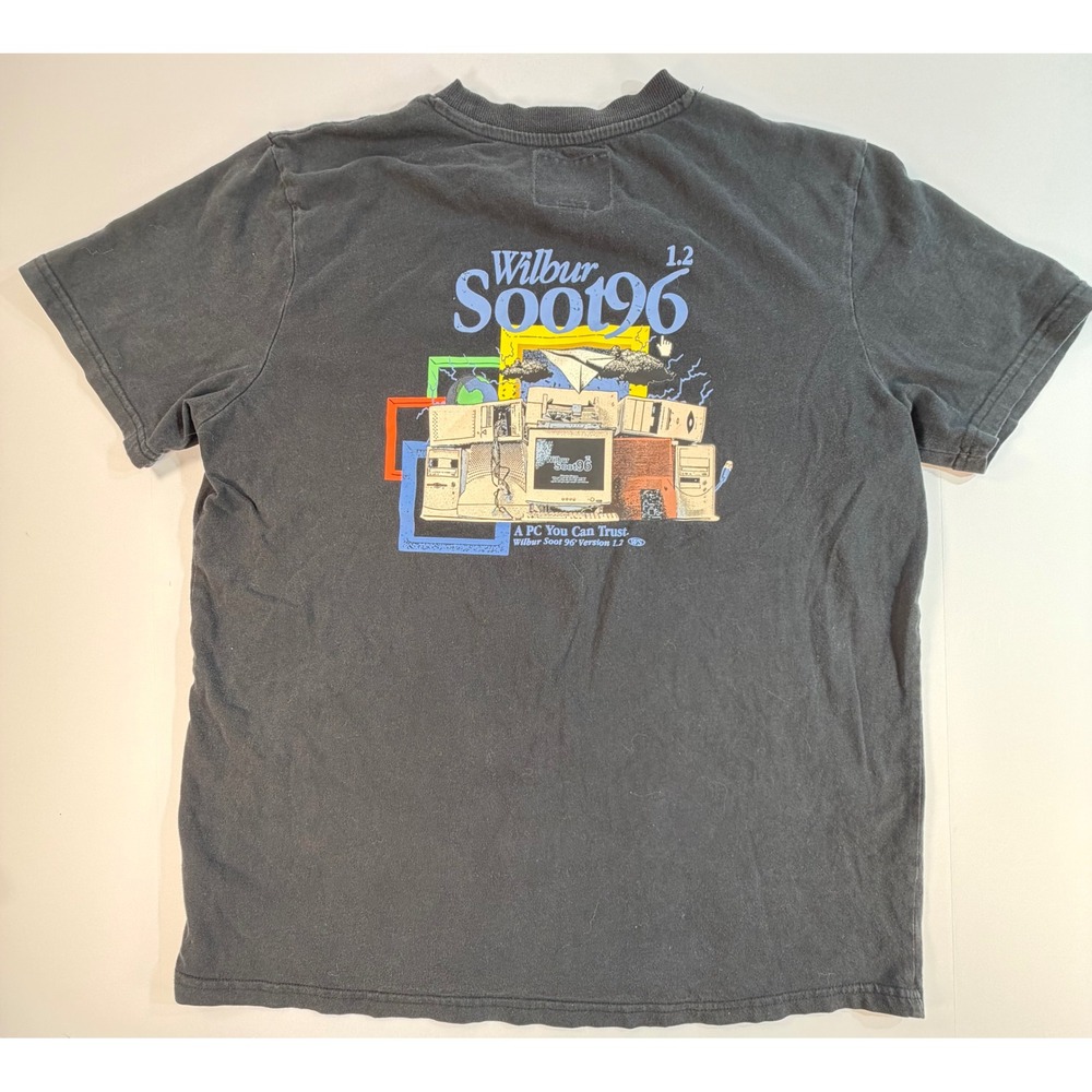 Wilbur Soot 96 Version 1.2 Graphic T-Shirt Mens Large Black Retro Computer 90s